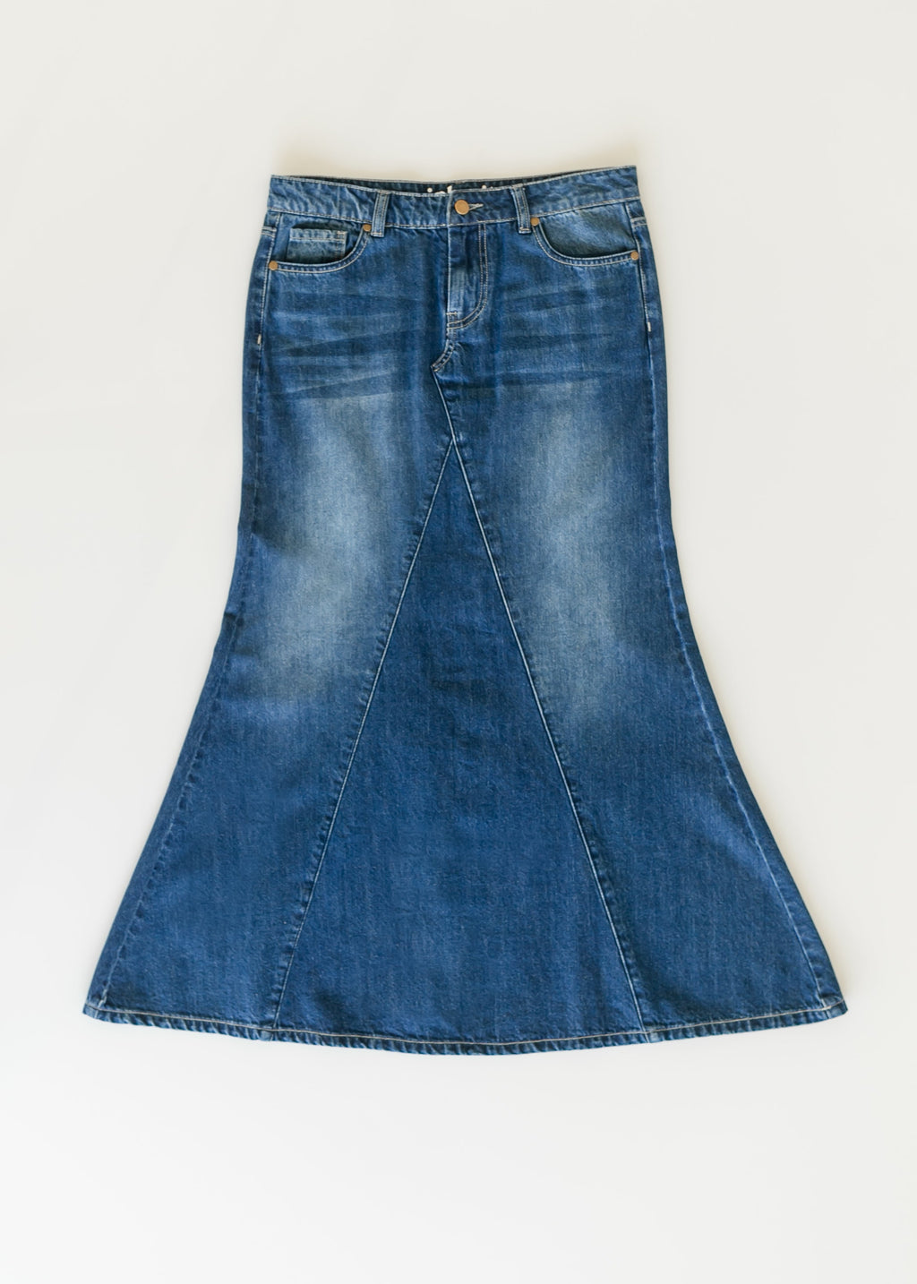 Jennifer A-Line Long Denim Skirt