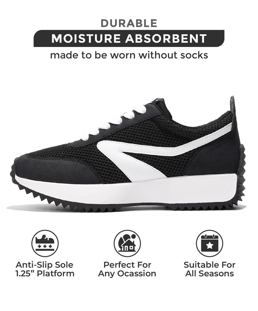 Project Cloud Womens Sneakers - Memory Foam Insole and Lightweight Spring Shoes - Non-Slip Lace Up Trendy Shoes - Fashion Sneakers for Women 2025