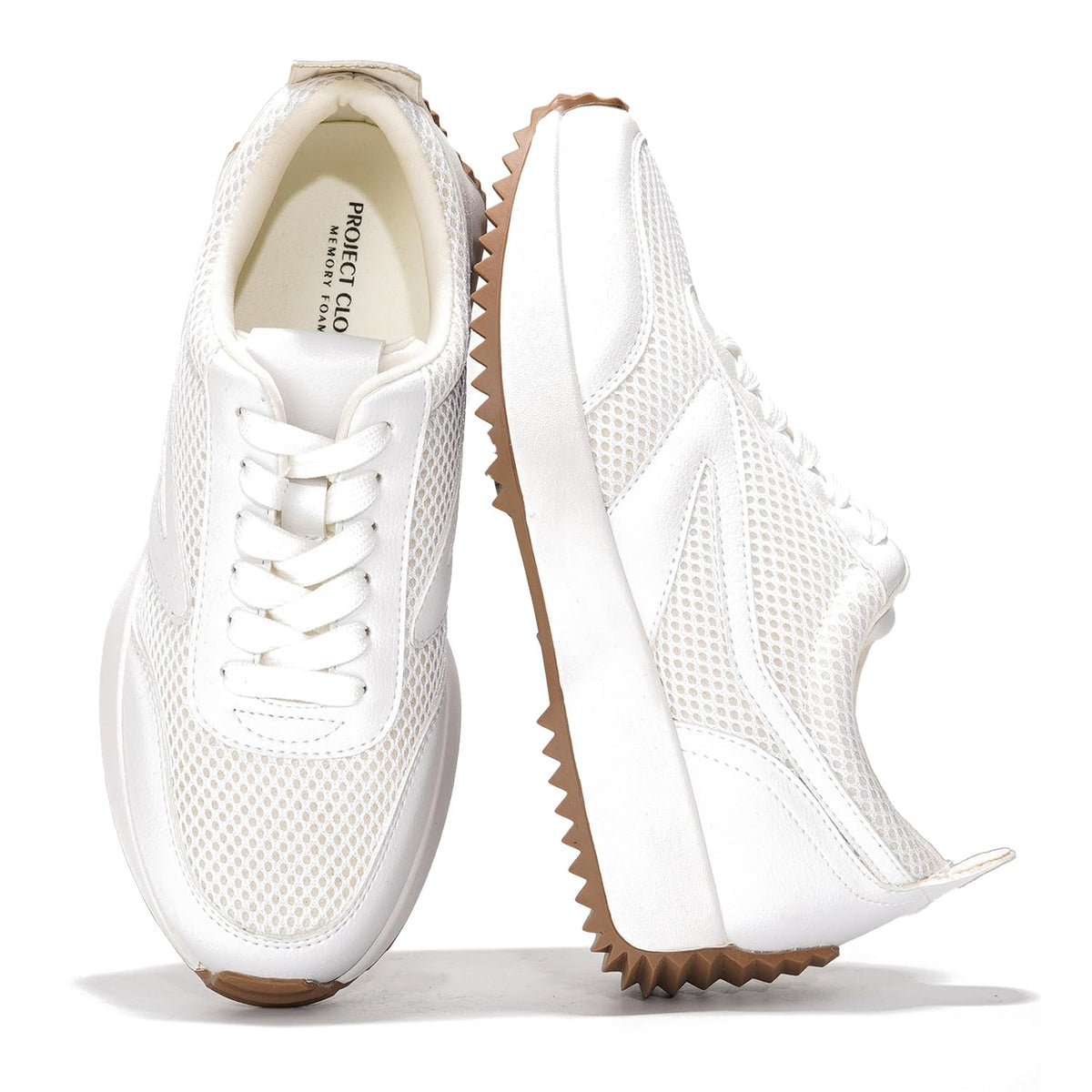 Project Cloud Womens Sneakers - Memory Foam Insole and Lightweight Spring Shoes - Non-Slip Lace Up Trendy Shoes - Fashion Sneakers for Women 2025