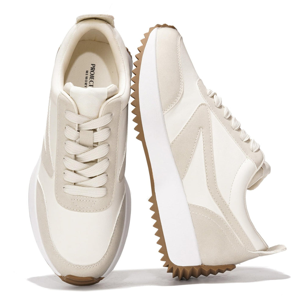 Project Cloud Womens Sneakers - Memory Foam Insole and Lightweight Spring Shoes - Non-Slip Lace Up Trendy Shoes - Fashion Sneakers for Women 2025