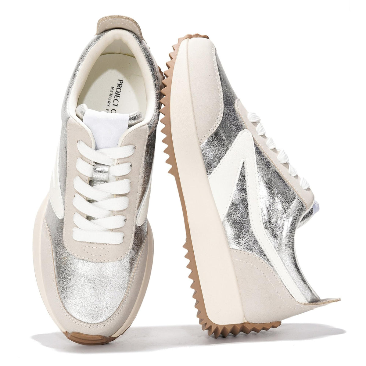 Project Cloud Womens Sneakers - Memory Foam Insole and Lightweight Spring Shoes - Non-Slip Lace Up Trendy Shoes - Fashion Sneakers for Women 2025